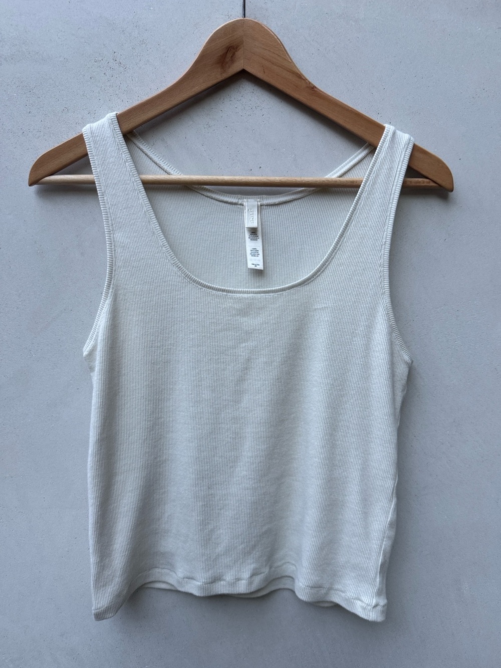 SKIMS Cotton Rib Tank Top 4X Bone Scoop Neck Cropped